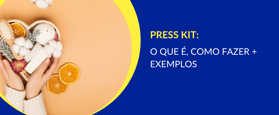 Press kit nas mãos de mulher